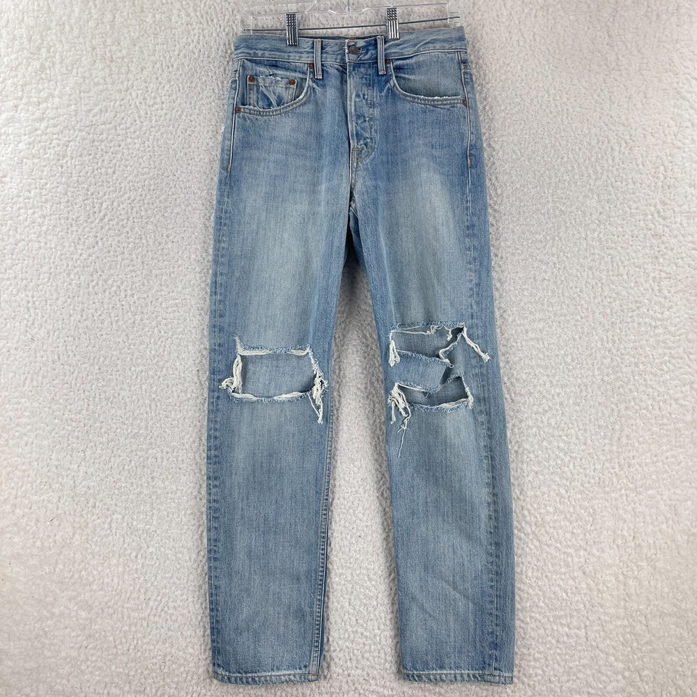GRLFRND Jeans Womens Size 25 Blue Denim‎ Isabeli Straight Leg Destroyed Casual